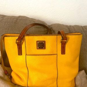 Dooney & Bourke yellow pebble leather bag very soft.